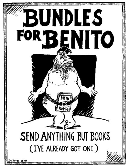 Dr. Seuss portrays Benito Mussolini